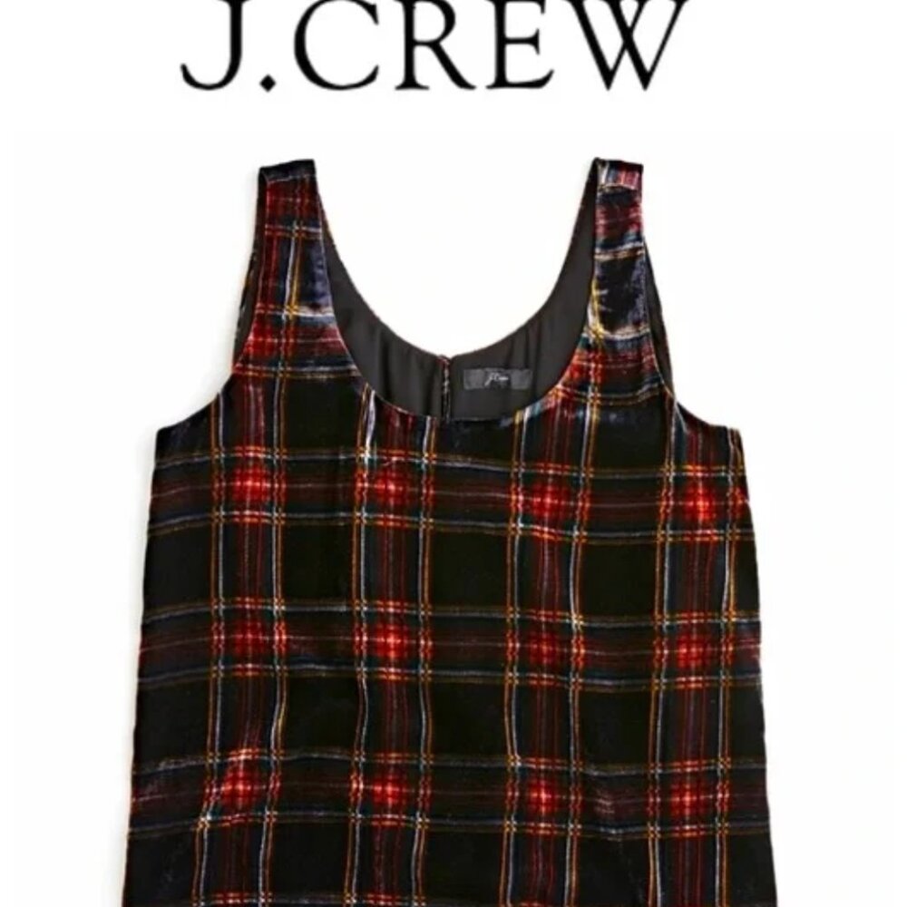 J Crew Size 16 Black and Red Velvet tank top - NWOT